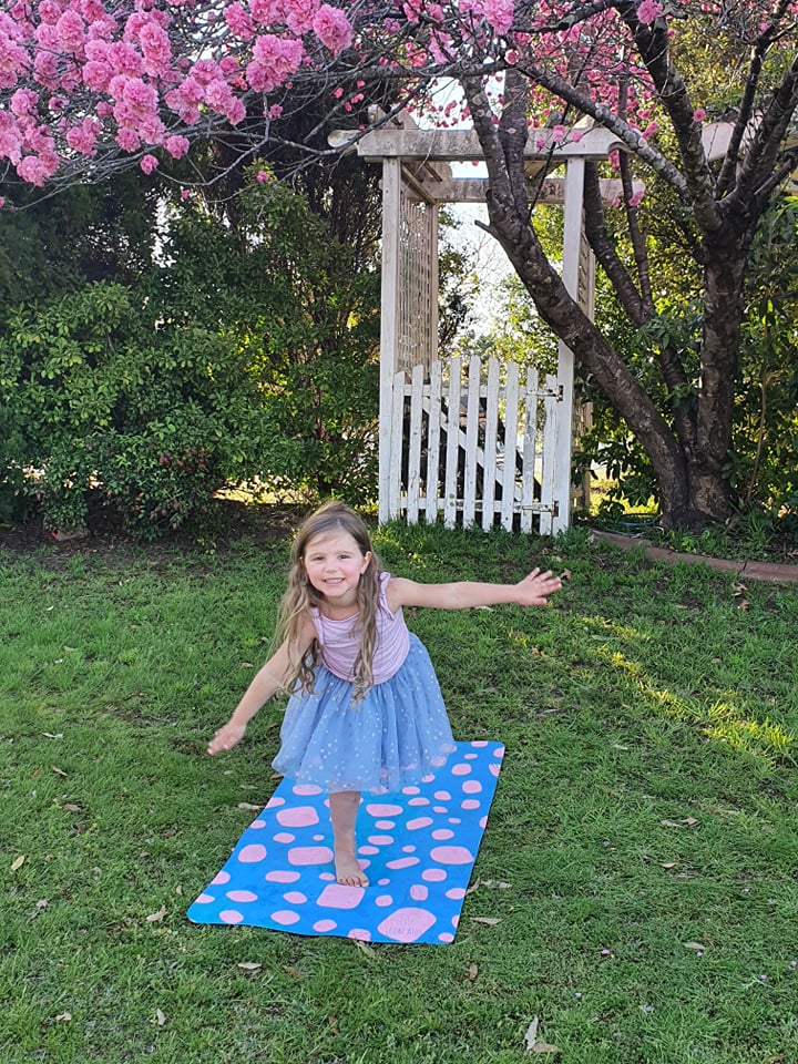 CORE Kids x Kasey Rainbow child yoga mat pebbles