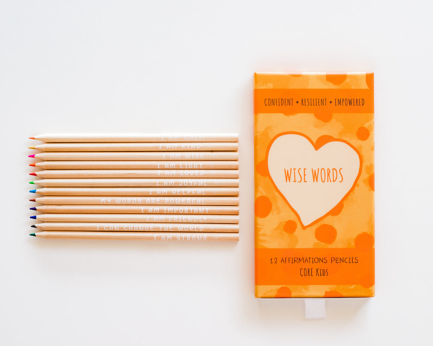 Wise Words affirmation pencils