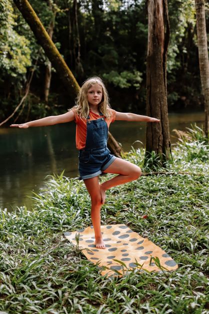 CORE Kids x Kasey Rainbow leopard child yoga mat